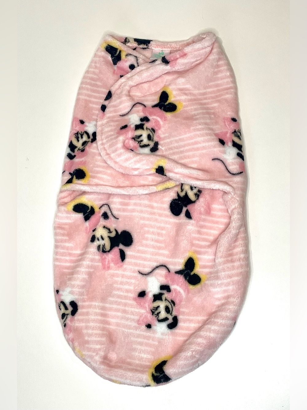 Disney Baby Pink Minnie Mouse Plush Swaddle Sack Blanket